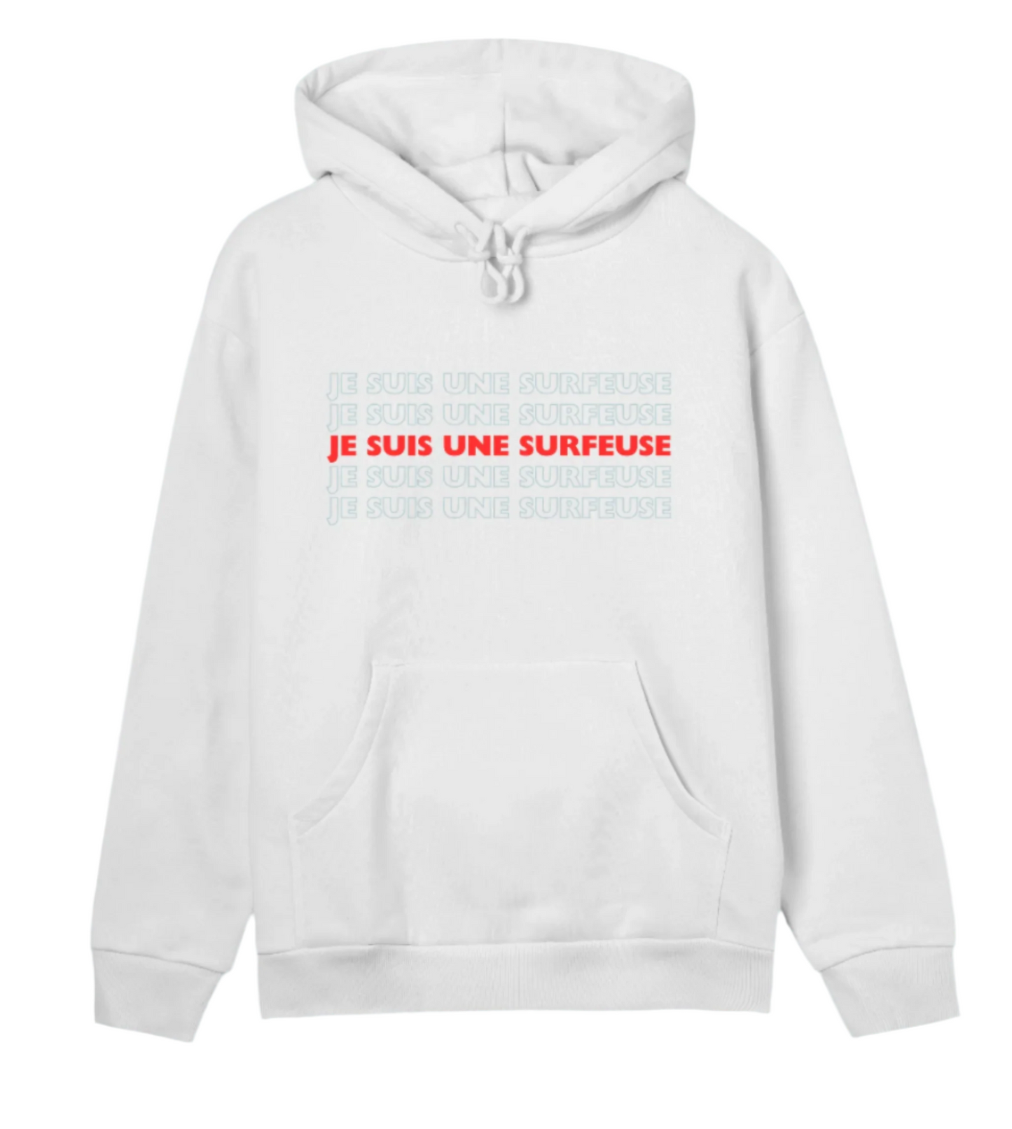 Women's REGULAR hoodie | Je suis une surfeuse | surf x 5 | off white |